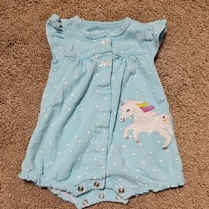 Carter's Blue Unicorn Bodysuit